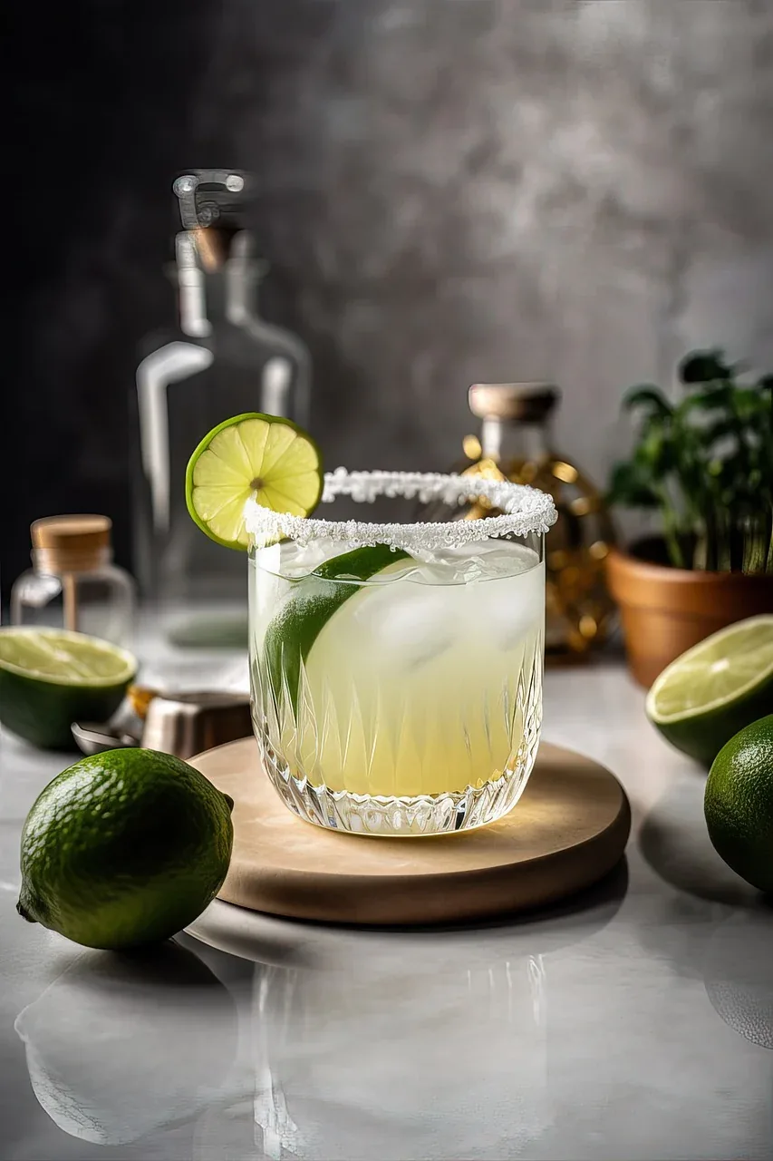 Cocktail mit Limette und Salzrand